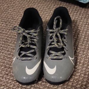 Nike Gray and Black Softball Cleats